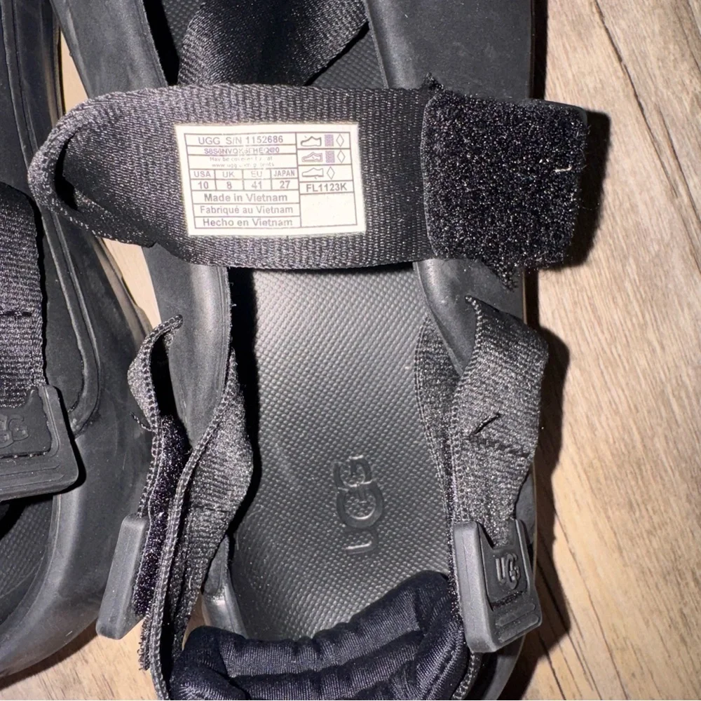 UGG Black Chunky Stratus Platform Sandals